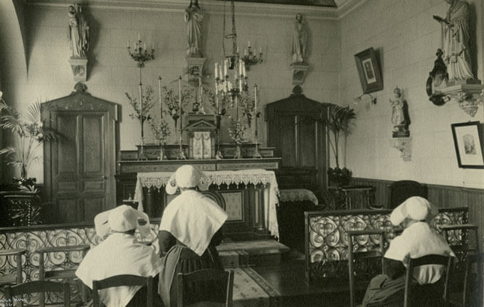 Nuns attending a church service.