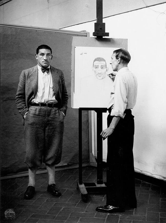 Heinrich Hoerle, Painting the Boxing Champion Hein Dömgorgen
